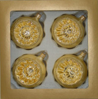 Reflex 7cm,4fach,Eislack gold, Innen gold glanz LAUSCHAER CHRISTBAUMSCHMUCK handgemalt,mundgeblasen Reflex 7cm,4fach,Eislack gold, Innen gold glanz LAUSCHAER CHRISTBAUMSCHMUCK handgemalt,mundgeblasen