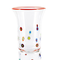 Millefiori-Becher kristall mit Rand orange Höhe ca. 10 cm, Inhalt ca. 0,2 l Millefiori-Becher kristall mit Rand orange Höhe ca. 10 cm, Inhalt ca. 0,2 l
