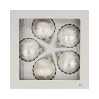 Kugeln 6cm 5fach Eis weiß uni Kugeln 6cm 5fach Eis weiß uni