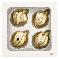 Zirbel 4fach eischampagner Landschaft Goldglimmer mundgeblasen handgemalt Zirbel 4fach eischampagner Landschaft Goldglimmer mundgeblasen handgemalt