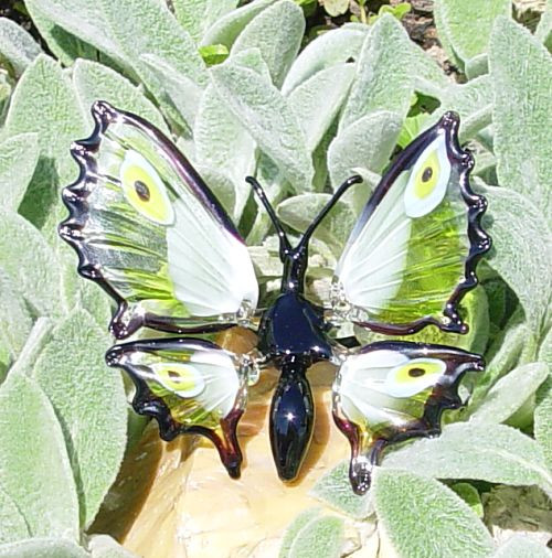 Schmetterling klein stehend zitronengrün Länge ca. 10 cm  Breite ca. 10 cm