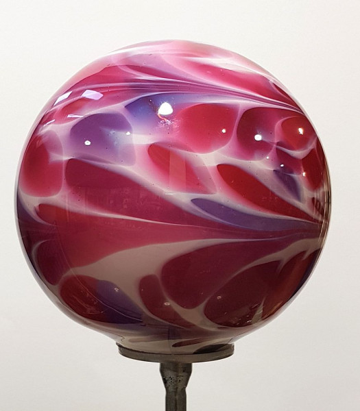 Gartenobjekt Kugel 18 cm malve inkl. Eisenstab  Gesamthöhe ca. 1,19 m