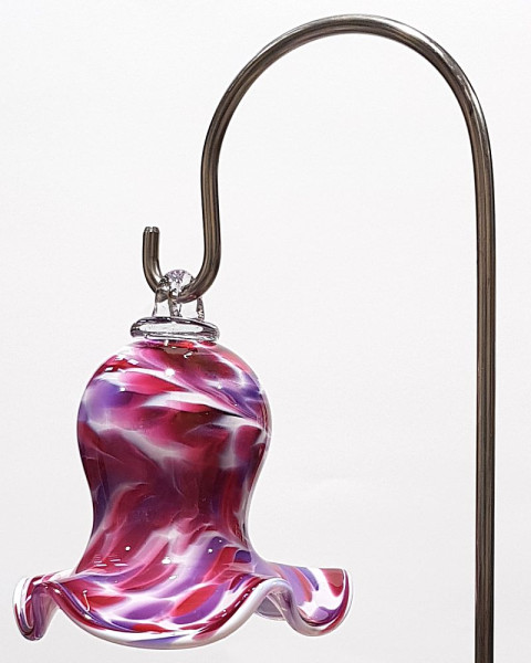 Miniglocke malve mit Stab Glocke Höhe 10cm Stab Länge 90cm