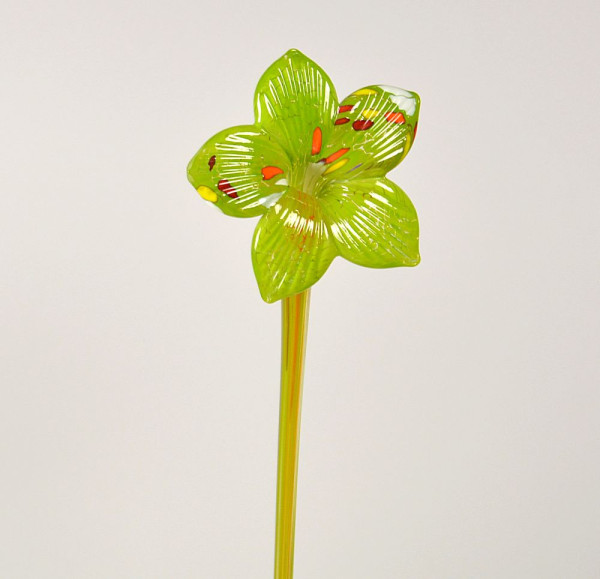 Glasblume  grün bunt Länge ca. 45 cm Durchmesser Blüte ca. 12 cm