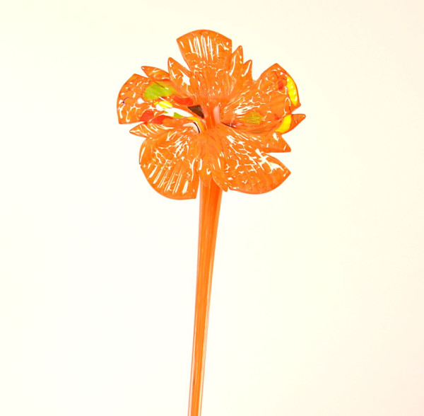 Glasblume orange bunt Länge ca. 45 cm Durchmesser Blüte ca. 12 cm