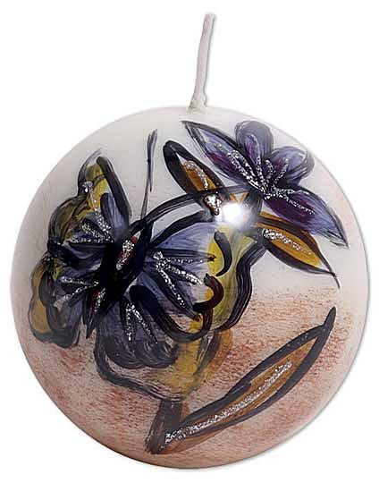 Kerzenkugel"Schmetterling mit Blume" 8cm