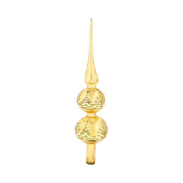 Spitze 6/5er Landschaft eischampagner Goldglimmer mundgeblasen handbemalt