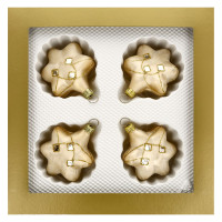 Stern eischamp., Karogirlande, 4-fach LAUSCHAER CHRISTBAUMSCHMUCK handgemalt,mundgeblasen Stern eischamp., Karogirlande, 4-fach LAUSCHAER CHRISTBAUMSCHMUCK handgemalt,mundgeblasen