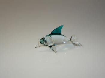 Delphin mini kristall türkis Länge ca. 4 cm Höhe ca. 2 cm