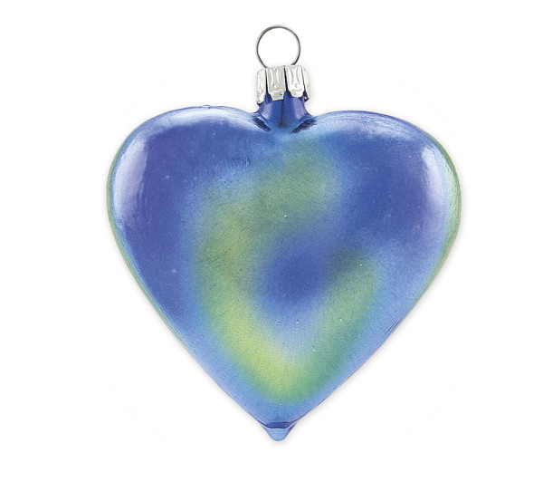 Herz 6 cm Polarlicht multicolor mundgeblasen, handgemalt aus Lauscha