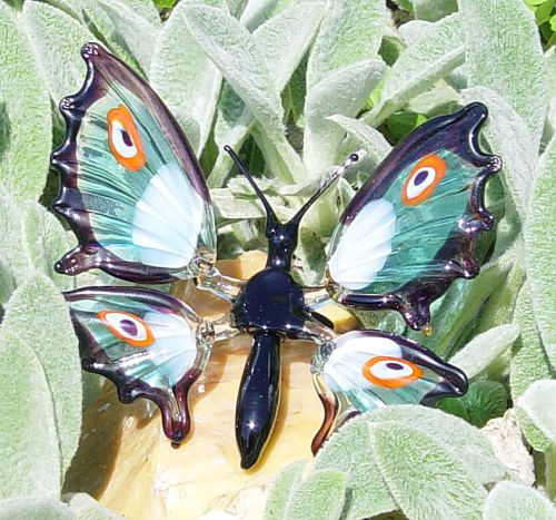 Schmetterling klein stehend türkis Länge ca. 10 cm  Breite ca. 10 cm