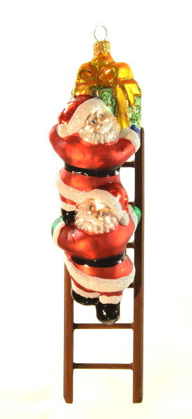 Weihnachtsmänner auf der Leiter Länge ca. 19 cm  Breite ca. 4 cm