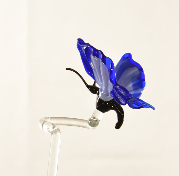 Blumenstab Orchideenstab Schmetterling blau türkis Länge ca. 45 cm