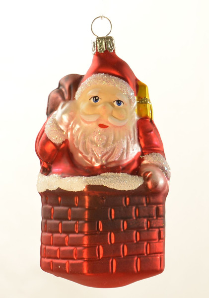Santa im Schlot rot / Gesicht Höhe 13 cm  Breite 5 cm