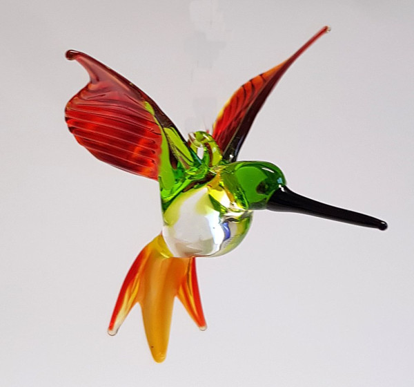 Kolibri mini grün rot Länge 5,5cm Flügelspannweite 5cm