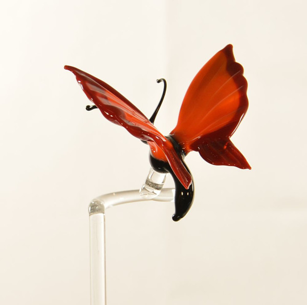 Blumenstab Orchideenstab Schmetterling rot orange Länge ca. 45 cm