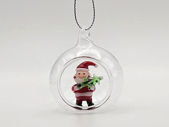 Kugel mit Weihnachtsmann Durchmesser 4,5cm