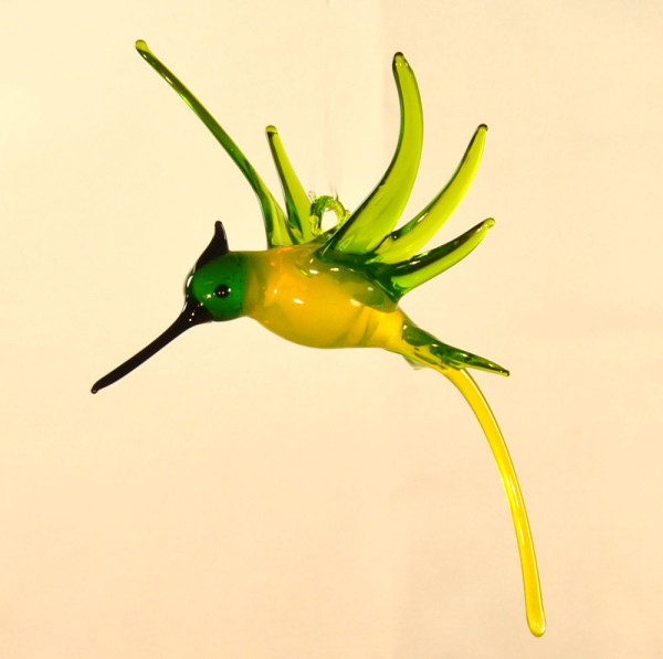 Kolibri hängend gelb grün Länge ca. 12 cm  Breite ca. 9 cm