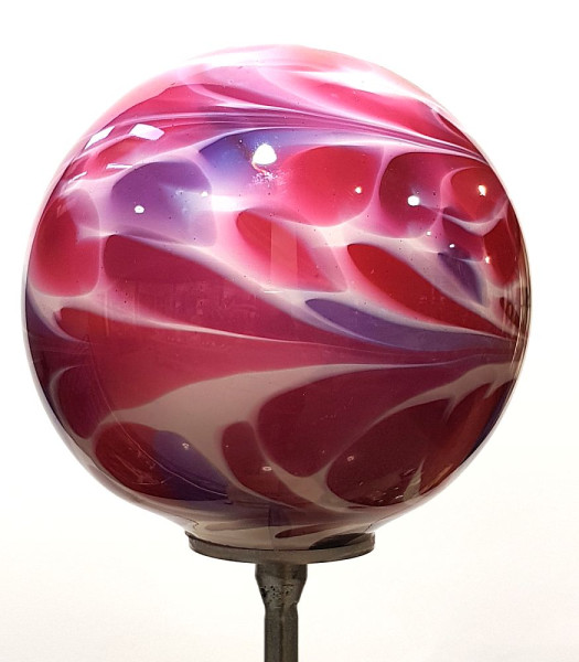 Gartenobjekt Kugel 15cm malve inkl. Eisenstab  Gesamthöhe ca. 1,15 m