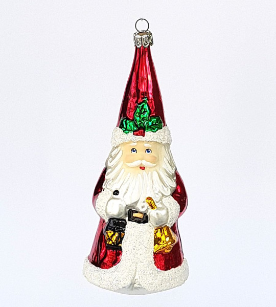 Santa mit Gesicht spitzer Hut rot bemalt Höhe 13cm Breite 6cm