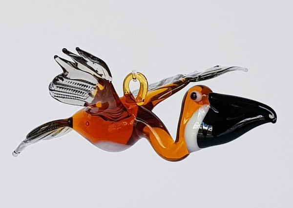 Pelikan braun / grau Flügelspanne 12cm Länge 10cm