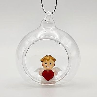 Kugel mit Engel mit Herz Durchmesser 4,5cm