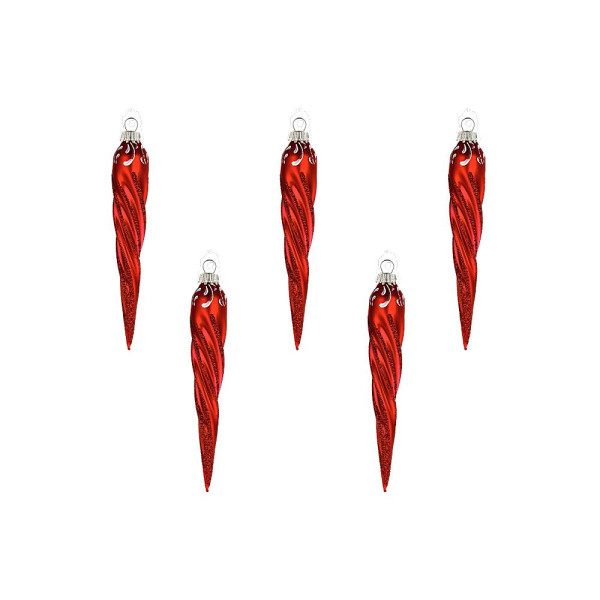 Eiszapfen 5-fach Feuerwerk LAUSCHAER CHRISTBAUMSCHMUCK mundgeblasen,handgemalt