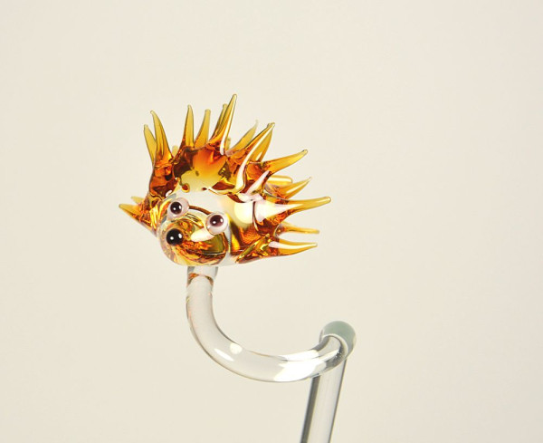 Blumenstab Igel kristall braun Gesamtlänge mit Stab: etwa 40 cm