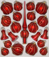 Komplettkasten,21teilig,ochsenblut matt,Twist LAUSCHAER CHRISTBAUMSCHMUCK mundgeblasen,handgemalt Komplettkasten,21teilig,ochsenblut matt,Twist LAUSCHAER CHRISTBAUMSCHMUCK mundgeblasen,handgemalt