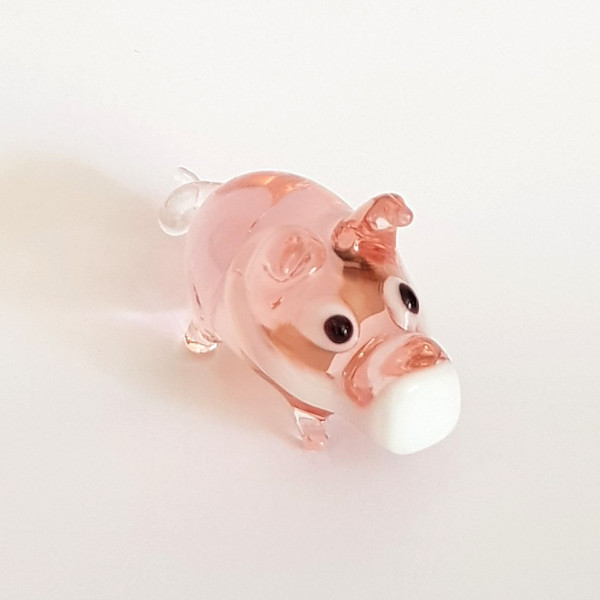 Glücksschwein dick mit Mundschutz Länge ca. 6 cm