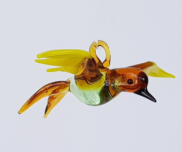 Finken klar / braun / gelb opak Flügelspannweite 8cm Länge 5cm