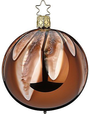 Kugel "Fließender Marmor" cognac glanz Durchmesser 8cm