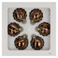 Kugel 5cm,6-fach,Eiszapfentwist,lack mocca Kugel 5cm,6-fach,Eiszapfentwist,lack mocca