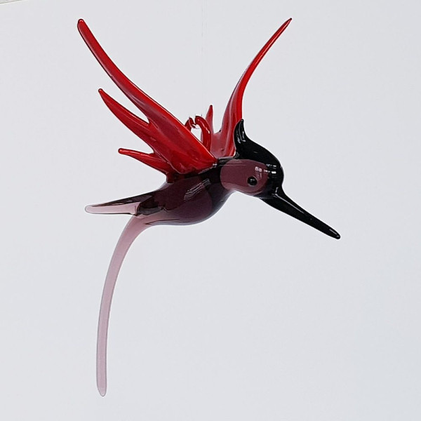 Kolibri klein violett rot Höhe 11cm Flügelspannweite 8cm