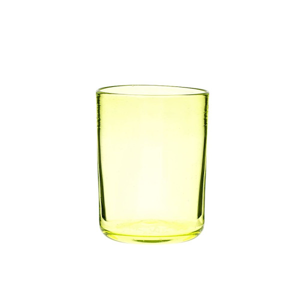Wasserglas klein zitronengelb Höhe ca. 9 cm  Durchmesser 7 cm