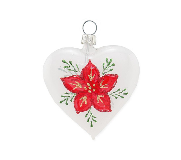Herz 6cm  "Weihnachtsstern" perl-weiß 3605