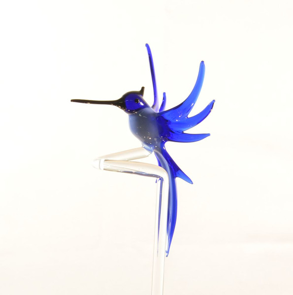 Blumenstab Orchideenstab Kolibri türkis blau Länge ca. 45 cm