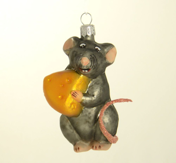 Maus mit Käse Höhe 9 cm  Breite 5 cm