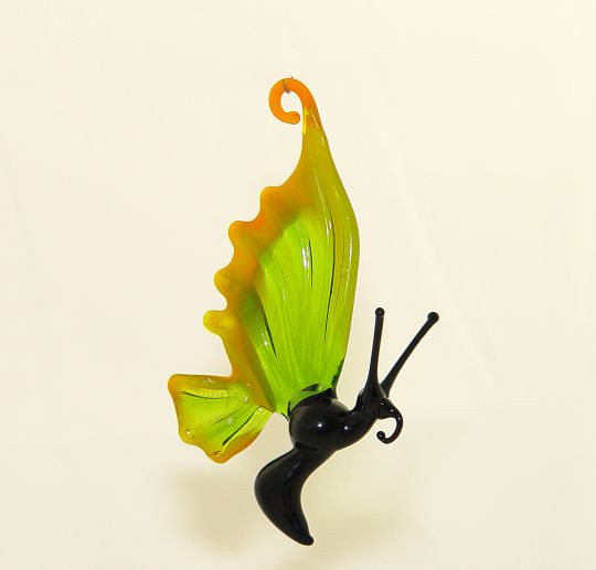 Schmetterling hängend grün / gelb Höhe ca. 8 cm Breite ca. 5 cm