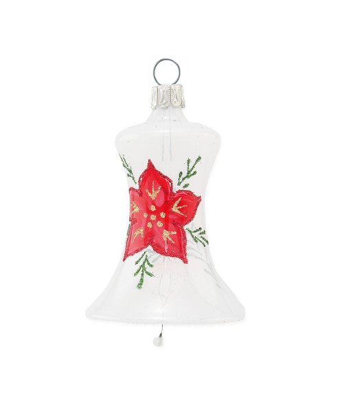 Glocke 6cm  "Weihnachtsstern" perl-weiß 3604