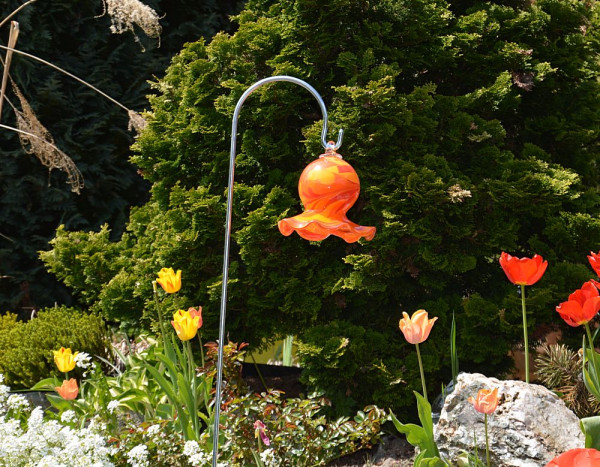 Gartenobjekt Maiglöckchen orange rot inklusive Eisenstab Gesamthöhe ca. 1,35 m