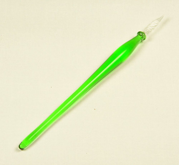 Glasfederhalter einfarbig grün Länge ca. 19 cm
