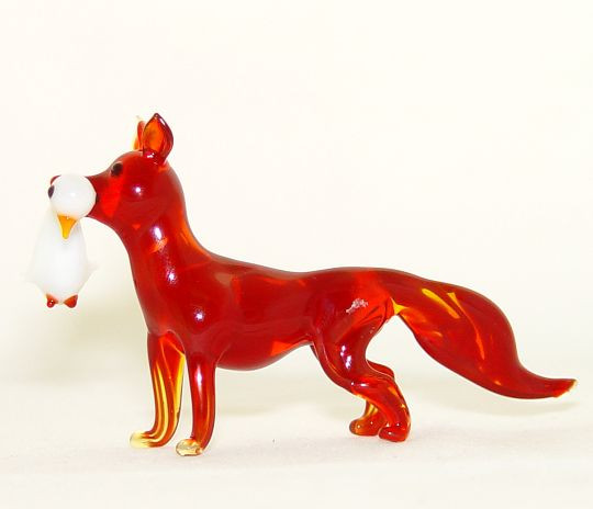 Fuchs rot mit Gans Länge ca. 10 cm  Höhe ca. 5 cm